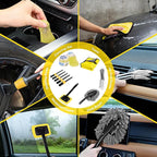 Nilight 15PCS Car Detailing Kit Auto Cleaning Tools Wash Set with Storage Carry Bag Beginners Easy to Use for Interior Exterior Car Care Clean Windshield Dashboard Seat Air Vents Wheels Tires, Yellow