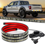 Nilight 60 Inch Truck Tailgate Strobe Light Strip Tail Emergency Bar Rear Window Warning Lamp Ultra-Bright Double Row 360 LED for Pickup Trailers Construction Vehicles Car SUV, Amber White