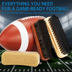 Football Prep Kit with Beeswax & Dual Brushes – Leather Football Conditioning Set for Grip, Break-in & Maintenance