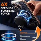 Magnetic Car Phone Holder for MagSafe, 15W Wireless Charging, 360° Adjustable Dashboard Mount, Compatible with iPhone 12-17 & Android（Orange