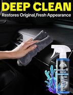 Car Interior Cleaner Spray, Multipurpose Leather Seat Cleaner Upholstery Car Cleaning Kit Auto Dashboard Vinyl Detailing Supplies Kit,Ocean Scent