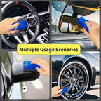 2 Pack Tire Shine Applicator Pads, Reusable Tire Dressing Applicator Sponge, Curved Tire Gel Applicator Forms with Lid, Yellow Tire Applicator Pads for Car Cleaning Detailing