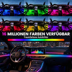 HMYC Dream color Acrylic Interior Car Lights, 2 Pieces 110cm/43.3inch 128 Colorful Car LED Strip Light RGB Fiber Optic Rainbow Ambient Lighting bar, Universal Decoration Dynamic Atmosphere Neon Lights