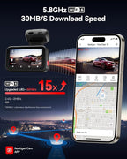 REDTIGER ViewClear 70 4K+2.5K Dash Cam Front and Rear, 8MP STARVIS 2 IMX678 Sensor, Dual HDR Hyper Night Clarity, 5.8GHz WiFi 6, 30MB/S Fast Download, Dash Camera with 24H Parking Monitor