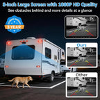 HD 1080P RV Backup Camera Wireless: 8-inch Large Screen Auto Clear Night Vision for RVs, Trailers, Campers - 20 Mins Easy-Install Plug-Play Rear View Camera Pre-Wired for Furrion System