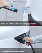 Portable Level 1/2 EV Charger for Tesla, 16Amp NACS Car Charger with 110V-240V, 25FT Extension Cable, NEMA 6-20 Plug, NEMA 5-15 Adapter, Home Mobile Wall Connector EV Charging Station for Tesla Cars