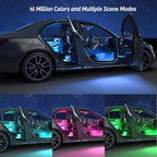 Honalia Car LED Lights Interior, Ambient Lighting Car with Smart APP Control, Multicolor Interior LED Lights with Music Mode for Truck Jeep SUV, DC 12V