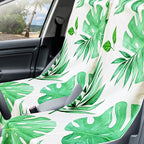 Hahafelt 2 Pack Car Seat Towel Covers with Storage Bag, 63 x 32 Inch Universal Non Slip Waterproof Sweat Protector for Car Truck, Gym Swimming Running, Machine Washable (Monstera Lime)