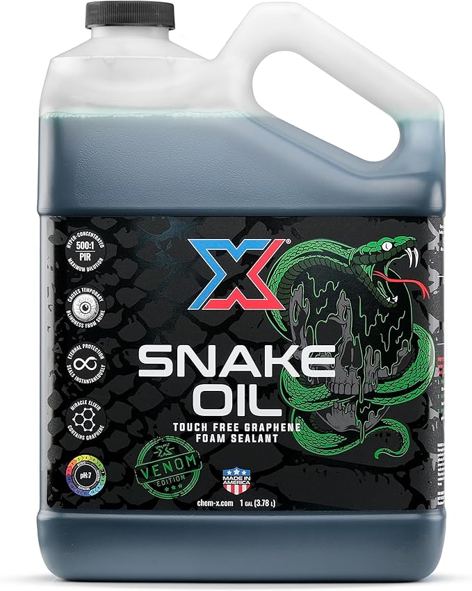 Chem-X Snake Oil Venom: Touch Free Graphene Foam Sealant – Spray On Rinse Off, Hydrophobic Gloss Finish, Long-Lasting Protection, Safe on Paint, Glass, Trim, Wheels, and More - 1g