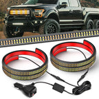 Nilight 2PCS 24 inch Truck Grille Strobe Lights Strip 384 LED Emergency Light Amber White Flexible Side Flashing Warning Caution Safety Waterproof Lighting Kit for Trucks Tow Plow Construction Vehicle