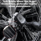 Car Wheel & Tire Brush Set, 2Pack Tire Brush and Wheel Rim Brush, Soft & Stiff Bristle Wheel Cleaner Brushes, Scratch-Free Car Wheel Brush Kit for Cleaning Wheels, Tires, Cars, Trucks