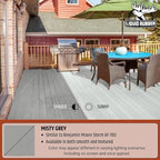 Liquid Rubber Cool Foot Deck Coating - Solar Protection Paint, Reduces Surface Temperatures by Up to 35%, Multi-Surface Cooling Decking Sealant, Waterproof, Durable Membrane, Misty Gray, 1 Gallon