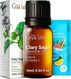 100% Pure Clary Sage Essential Oil - 0.34 Fl Oz - Clary Sage Oil for Hair, Skin, Diffuser, Aromatherapy & DIY Candle Making Scent