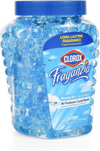 Clorox Fraganzia Crystal Beads Air Freshener, Long Lasting Room Deodorizer and Odor Eliminator Gel Beads to Freshen Home, Car, or Office, Morning Sky Scent, 12 Fl Oz