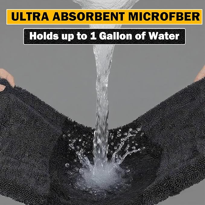 Car Drying Towel (36"x 24"/3ft x 2ft), 2 Pack Ultra Absorbent Microfiber Drying Towels for Cars, Leave No Streaks, Scratches or Water Spots, Extra Large Drying Towels Car Detailing for Cars