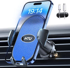 HTU 【Military-Grade Car Phone Holder,【Strongest & Longest Steel-Hook】 Car Vent Mount, Handsfree 360° Adjustable Automobile Cradle Air Clip Stand for iPhone 17 16 15 14 Pro Max Samsung (Light Blue)