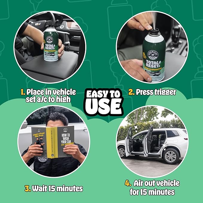 Chemical Guys Odor Eliminating Fogger 3 Pack – New Car Smell, 3 Oz Each – Set-and-Forget System to Remove Smoke, Pet, Gym, and Food Odors in Cars, Trucks, SUVs