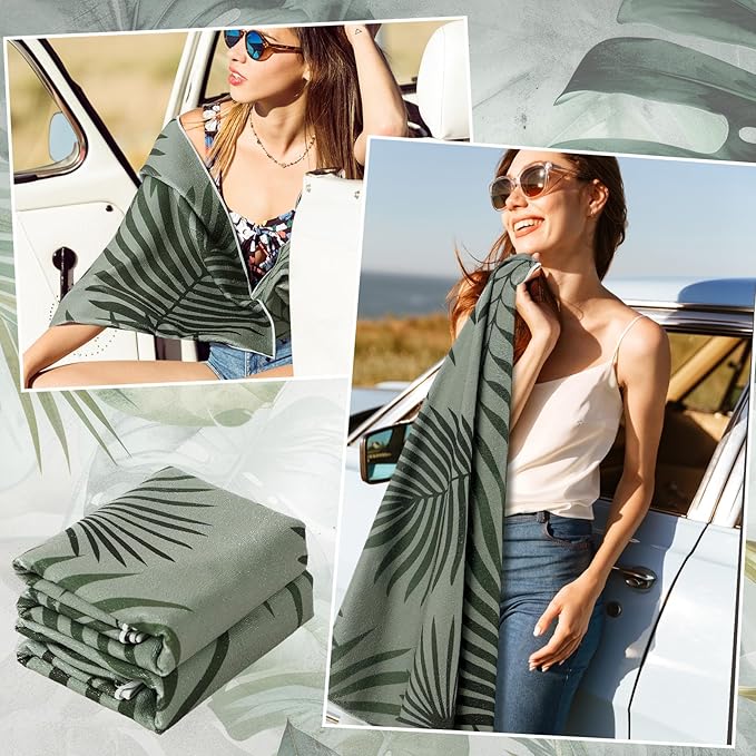 Hahafelt 2 Pack Car Seat Towel Covers Athletic Running Towel Performance Microfiber Post Workout Sweat Washable Cover Non Slip for Seat Outdoor Sport (Palm)