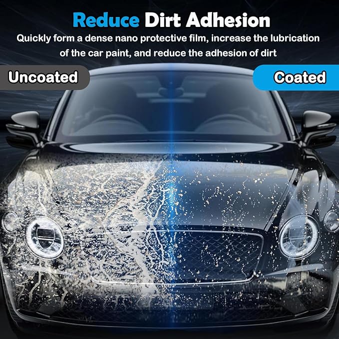 Ceramic Coating Spray for Cars, Nano Ceramic Car Wax Spray, Hydrophobic Top Coat, High Gloss Paint Protection, Water Beading Quick Detailer, Scratch & UV Protection Car Polish Spray -17 Fl.Oz