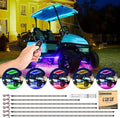 10L0L 6PCS Golf Cart Underglow LED Light Strip Kit with Canopy Lights, 22 Dream Color Modes Underglow LED Light Strip Control Music Sync IP67 12V-80V Input for Yamaha EZGO Club Car
