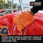 Suds Lab CM Chenille Microfiber Wash MItt - Double Sided Car Wash Mitt - Scratch Free On All Vehicle Surfaces - 8" x 10"