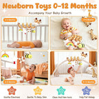 Stuffed Spiral Car Seat Baby Toys 6-12 Months, Infant Giraffe Sensory Toys Hanging Stroller Accessories, Newborn Shower Gifts for Baby Boys Girls Essentials | Cute Colorful Giraffe