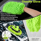 Car Wash Brush with Long Handle - 15° Curved Extendable Car Wash Mop,Soft Car Washing Brushes with Extra Microfiber Mop Head for Truck SUV Cleaning Not Hurt Paint Scratch Free