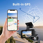 Miofive Dash Cam Car Front Rear 4K+4K WiFi Bluetooth Dash Cam with 64GB SD Card, Dual Car Camera with Parking Monitoring, Super Night Vision, HDR, G-Sensor, Loop Recording, App Control, Max 512GB