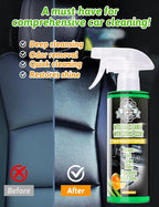 Car Cleaner Interior, Leather Cleaner Upholstery Interior Ceaning Kit Carpet Dashboard Shiny Car Stuff for Vinyl,Plastic,Fabric,Carpet & More,Citrus Scent