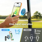 Upgraded Magnetic Golf Cart Phone Holder, Two-Fold 360° Rotating, Compatible for MagSafe iPhone or Samsung Android Devices, Golf Cart Accessory Fits EZGO Club Car Yamaha Gifts