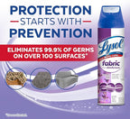 Lysol Fabric Disinfectant Spray, Sanitizing and Antibacterial Spray, For Disinfecting and Deodorizing Soft Furnishings, Lavender Fields 15 Fl. Oz (Pack of 3)