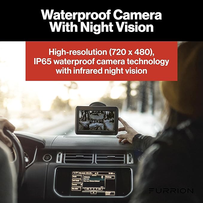 Furrion Vision S Wireless RV Backup Camera System with 7-Inch Monitor, 3 Cameras: 1 Rear, 2 Side Cameras, Infrared Night Vision, Wide-Angle View, Hi-Res, Waterproof - FOS07TAEM