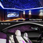 32W Twinkle Starlight Headliner Kit, 1000pcs of (0.03+0.04+0.06in)*13.1ft LED Fiber Optic Lights Kit, Star Ceiling Light+10 Crystals+Adapter+Car Use Plug for Car/Home with Music Mode