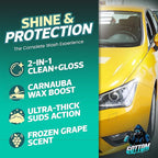Gottom Car Wash Soap & Wax, (16 oz), Frozen Grape Scent - Ultra Foaming Car Shampoo for Foam Cannon & Bucket Wash, Carnauba Wax Formula for a Glossy Finish, High Suds & Safe for Paint
