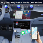 2026 Upgraded 2in1 Mini Wireless CarPlay & Android Auto Adapter, Convert Wired Car Play to Wireless for Cars with USB/Type-C Port, Plug & Play USB Dongle Compatible for Apple iPhone & Android Devices