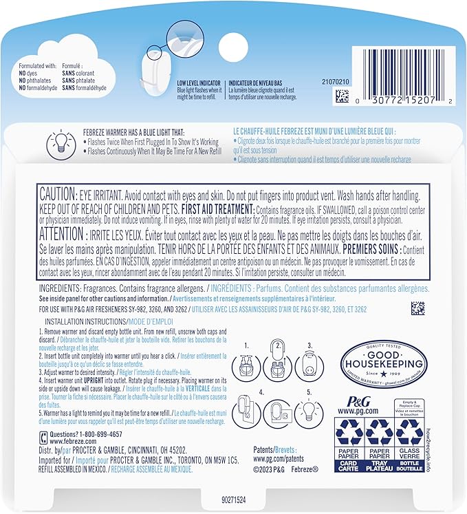 Febreze Origins Fade Defy PLUG Air Freshener & Odor Fighter, Ocean, (2) .87 fl. oz. Oil Refills