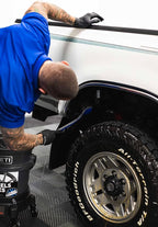 Detail Factory - Fender Well Brush - Ergonomic ProGrip Handle, Stiff Synthetic Bristles, Ergonomic Design, Clean Your Wheel Wells with Ease - Avalanche