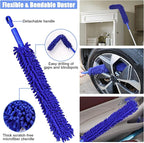 anngrowy 62" Microfiber Car Wash Brush with Long Handle, Car Washing Blue Set Mitt, Sponge, Car Cleaning Supplies Kit, Duster, Car Brush Accessories