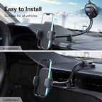 FESIYOYE Phone Mount for Car [6.2in Flexible Arm] Cell Phone Holder for Windshield Dashboard [Washable Strong Suction] Automotive Accessories Car Mount for iPhone Android Smartphone Universal Cradles