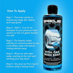 PROJE' Vital Car Wash Soap - PH Balanced Formula Gloss Enhancing Shine - Ultimate Cleaning Power For Foam Cannon & Bucket Washes - Professional Detailing Soap - 16 Fl Oz
