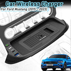 CenNa Wireless Car Charger for Ford Mustang (2015-2023) All Models Accessory with 15w Wireless and USB Qc3.0+Type-C Fast Charging Gift for Family