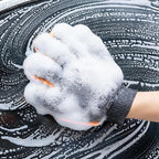 Scratch Free Car Wash Mitt, Coral Fleece Mitts, Five Finger Wash Glove Tool, Men Women Car Truck SUV, Automotive Vehicle Exterior, Home Kitchen Cleaning Supply