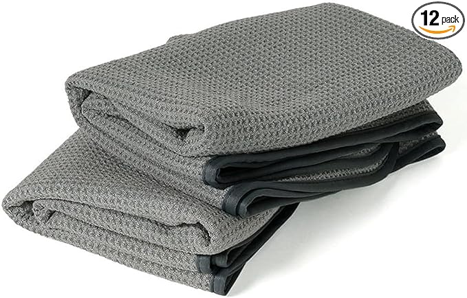 Zwipes Auto 879-12 Professional Microfiber Waffle Drying Towel, 25 in. x 35 in, 12-Pack