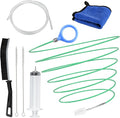 ecocstm Auto Sunroof Drain Cleaning Tool, 120 Inch Flexible Drain Brush, Sunroof Drain Cleaner with Pipe Cleaning Brush, Syringe Hose and Crevice Brush, Cleaning Tool for Drains, Sewers, Windshields