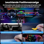 HMYC Dream Color Acrylic Interior Car Lights, 2 Pieces 75cm/29.5inch 128 Colorful Car LED Strip Light RGB Fiber Optic Rainbow Ambient Lighting bar, Universal Decoration Dynamic Atmosphere Neon Lights