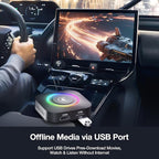 Magic Box 2026 Wireless CarPlay Adapter, AI Box Android Auto Supports Strea-ming Video for TikTok/YouTube, USB for Offline Media, Screen Mirroring Car Adapter for Factory Wired Car Play