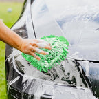 1 Pack 2 Green Car Wash Mitt Microfiber, Deluxe Scratch Free Microfiber Wash Mitt ,9 Inches X 5.5 Inches Car Washing Care Cleaning Kit.