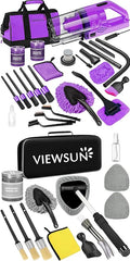 Viewsun 30 PCS Car Cleaning Kit, Purple Car Interior Detailing Kit with High Power Handheld Vacuum, Detailing Brush Set, Windshield Cleaner, Cleaning Gel, Complete Auto Accessories for Women Gift