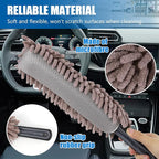 Wuyaoyao Car Duster Interior & Exterior, 13.78" Soft Microfiber Auto Duster Brush, Lint & Scratch Free Car Detailing Cleaning Brush, Multipurpose Dusting Tool for Auto Office Home Furniture (Gray)