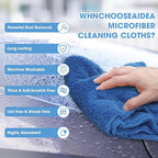Shimeyao 30 Pcs 12.5 x 12.5 Inch Edgeless Microfiber Plush Towels for Cars Detailing Drying Wash Polishing Absorbent Cleaning Cloths, 500 GSM (Dark Blue)